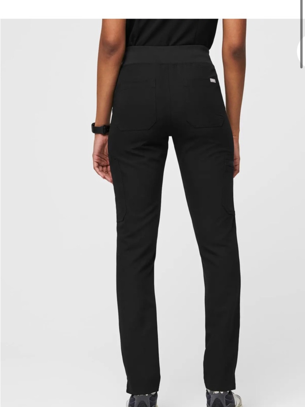 Figs Black Yola High Waisted 2.0 - Tall Skinny Scrub Pants - Picture 8 of 9